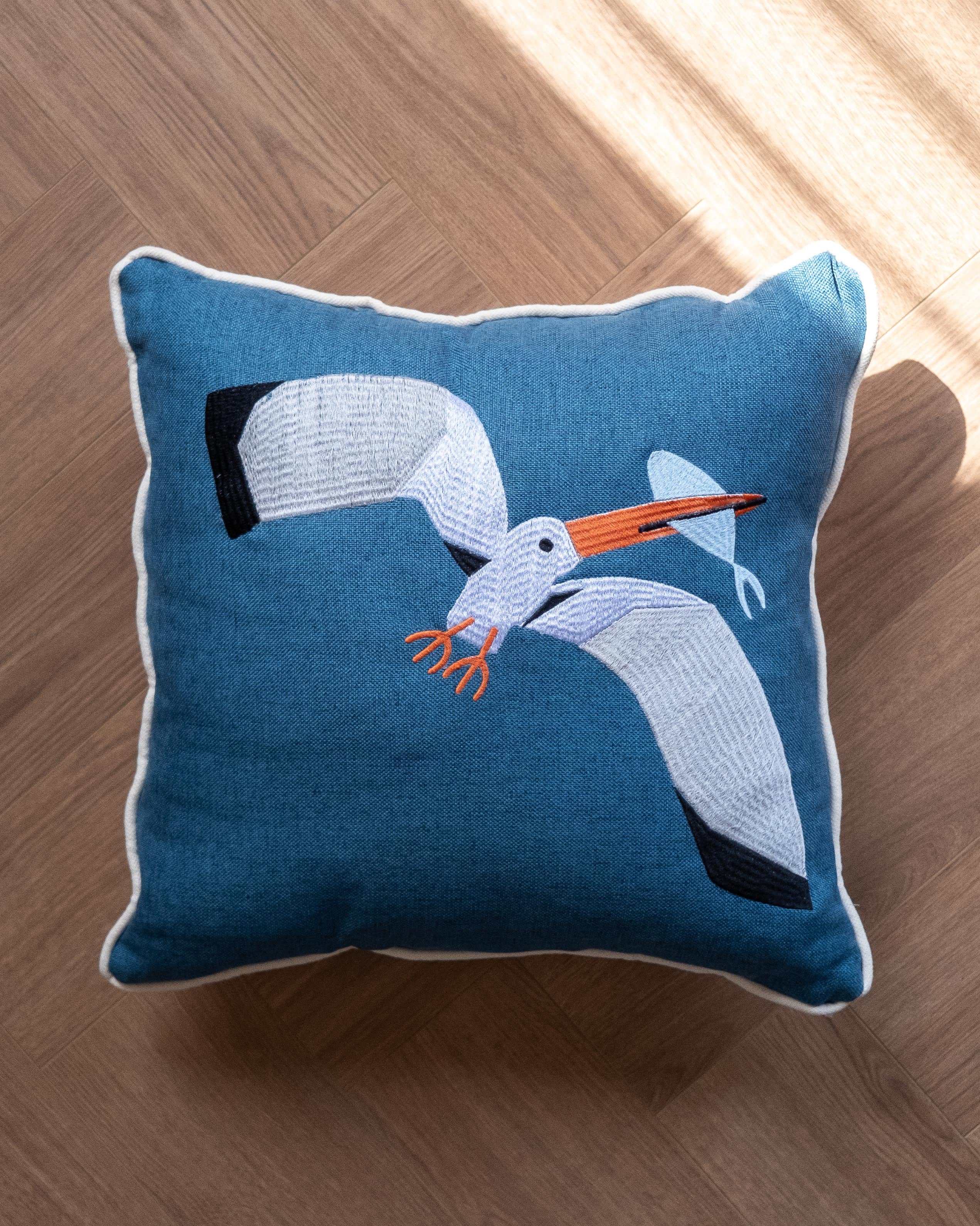 Seagull With A Catch Cushion